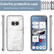 For Nothing Phone (2a) Plus Casing Square Transparent TPU Protect Cover Shockproof Soft Colorful Fra