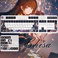 Chisa Keycaps 120 Keys Cherry/MOA Profile PBT Wooting Aula F75 Mechanical Keycap Dye Sublimation Bla
