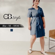 OB DESIGN ★ OBDESIGN ★ ORANGEBEAR ★ ASYMMETRICAL DENIM DRESS ★ 1 COLORS ★ XL-XXXL SIZE ★ PLUS SIZE