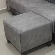 𝙏𝙀𝙍𝙈𝙐𝙍𝘼𝙃 Bangku Baldu Kelabu H15" L21" W21"