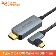 [LUNA electronic accessories] CableCreation USB Type C to HDMI Cable Adapter 4K 60Hz HDR 18Gbps Right Angle for SONY MacBook Pro LED Projector TV Box Stick