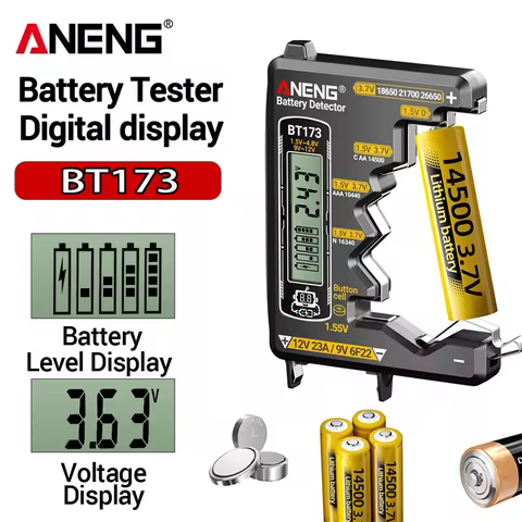 Battery Voltage Testers ANENG BT173 Lithium Ion Batteries Bar/Value Dual Display Detector 18650 2170