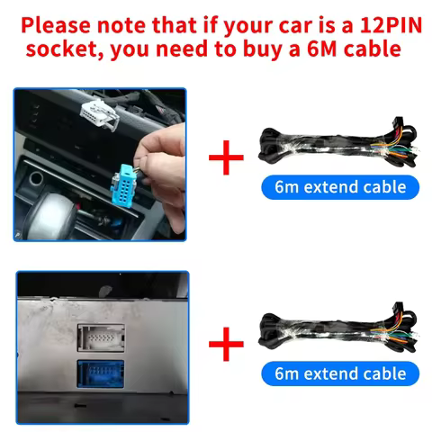 BM6M 6m Extension Power Radio Cable Wiring Harness for BMW 3er 5er X5 M3 M5 E46 E53 E39 E38 Blue & W