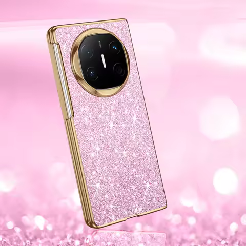 For Huawei Mate X6 Case Slim Shinny PU Leather Electroplating Phone Case Cover For Huawei Mate X5 X6