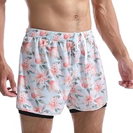 Men's 2-in-1 Leisure Shorts, Running Shorts, Fitness Training, Quick-Drying Sports Shorts with Inner