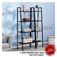 4 Tier Modern Shelf Rack Metal Multifunction Ladder Shelves Bookcase Display Rack Storage Organizer 