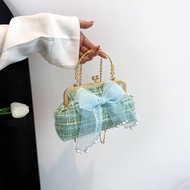 TAS SELEMPANG PESTA SLING BAG RAJUT PITA MUTIARA IMPORT Wanita