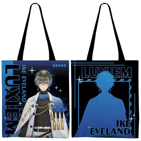 Anime NIJISANJI Characters Double-Shoulder Bag Canvas Colorful 2-side Cartoon Printings Shopping Tot