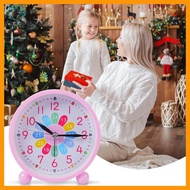 WEARXUNKANGDA Cute Children's Alarm Clock Round Gift Wake Up Table Clock Portable lightweight Kids Timer Bedroom Study Room Home Decor