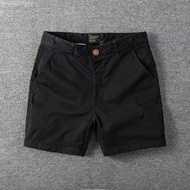 American Casual Solid Color Three-Point Four-Point Shorts Men Summer Thin Slim-Fit Stretch 3-Point 4