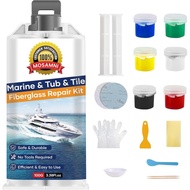 Gel Coat Repair Kit for Boats (Color Match), Marine Fiberglass Gelcoat Repair Kit for Boats Fixes Ho
