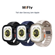 MiFly  Case + TPU Strap for Apple Watch Band Series 7 6 SE 5 4 Sport Bracelet for iWatch 44mm 45mm T