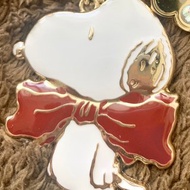 無花果酒紅色 Snoopy 史努比鑰匙圈吊飾 金工琺瑯