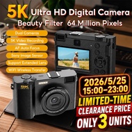 🔥Limited-Time Clearance Price | 15:00–22:00🔥5K Mini Digital Camera 64MP 18X Auto Zoom Dual camera Re
