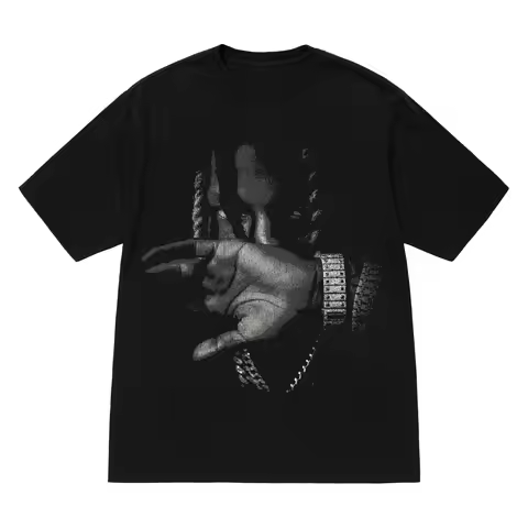 King Von Top of The World Tee Black Unisex High-end Luxury Classic Y2k Short Sleeves Classic Couples