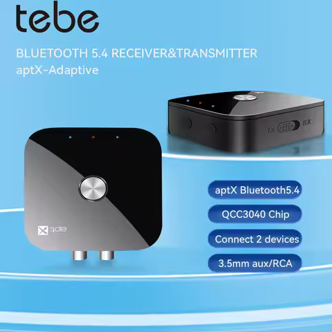 Tebe aptX/aptX-Adaptive Bluetooth 5.4 Audio Receiver Transmitter R/L 3.5mm Aux Wireless Music Adapte