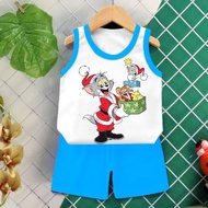 TOMM&JERY MERRY CHRISTMAS EDITION CHILDREN'S SINGLET T-SHIRT SET