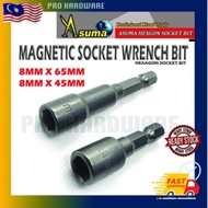 8mm Hexagon Magnetic Nut Setter 45mm/65mm Socket Hex Shank Driver/Asuma Hex Box Bit Socket Setter