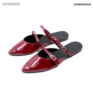 womenager - Railey Cherry รองเท้าหัวแหลมเปิดส้น