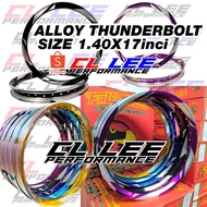 ALLOY RIM THUNDERBOLT 1.40X17 SEPASANG 1SET = 2BIJI RIM ALLOY GELUNG THUNDER BOLT 3 CALIT ROSSI SIAM THAILAND CL LEE