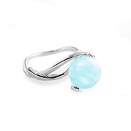 海藍寶純銀戒指 簡約個性925銀飾品 質感銀器 水藍三月誕生石銀戒