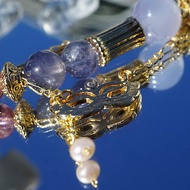 |威尼斯之墓| 藍玉髓 堇青石 紫幽靈 珍珠 14K鍍金 天然石 水晶