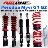 Perodua Myvi Gen1, Gen2 Lagi Best Adjustable absorber HiLo Bodyshift, Monotube Soft Hard Adjustable