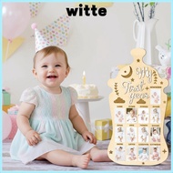 WITTE Photo Frame, Baby Bottle Shape Egg Shape Photo Display Board,  Wood Board Cute Bear Shape 12 M
