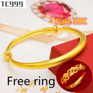 Original Saudi Gold Bracelet 18k Pawnable Blessing Bracelet for Women Buy 1 Get 1 Free Ring Nasasangla Gold Bracelet Fashion Jewelry Lucky Gold Legit