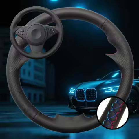 Customized Car Steering Wheel Braiding Cover For BMW E60 E61 Touring 530d 545i 550i Car Accessories