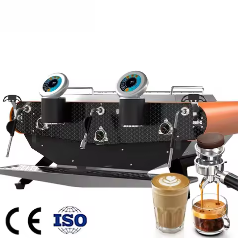 Commercial Espresso Coffee Machine, 2 Group, 9 Bar, Stainless Steel, 4800W, Semi Automatic, Touch Sc