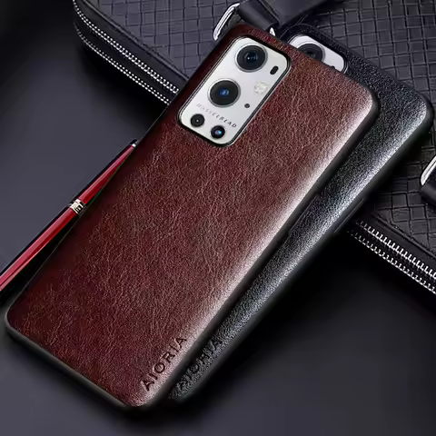 Luxury PU leather Case for Oneplus 9 Pro 9R 9RT 5G with Business solid color design phone cover for 