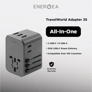 ENERGEA Travelworld Adapter 35W, 3A2C 35.5W - Gunmetal