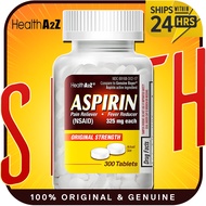 GENUINE HealthA2Z Aspirin 325mg, Uncoated l HealthA2Z Aspirin 81mg (300 Tablets), Low Strength, Ente