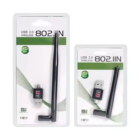 【C】1 Set Wi-fi Receiver Transmitter Dongle 2DB/5DB 150Mbps Wireless Network Card USB 2.0 802.11 B/g/