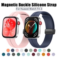 Huawei Watch Fit 3 Magnetic Buckle Silicone Strap For Huawei Watch Fit3 Smart Watch Replacement Wristband Fit3 Sport Straps