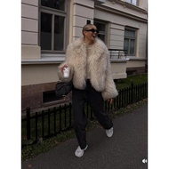 Faux Mongolian Sheepskin Fur Coats For Women, Fake Sheep Fur Jackets, Long Sleeve, Short Fur Coats, 