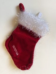 【100% New 新古品絕版】Godiva Chocolate 朱古力 深紅色絨面聖誕襪 吊飾 精品 文具 景品 Deep Red Plush Christmas Stocking Hanging 