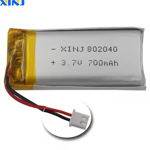 3.7V 700mAh 2.59Wh Polymer Li Battery 802040 Lipo JST 2pin 2.54 Connector For GPS Sat Nav Car Camera