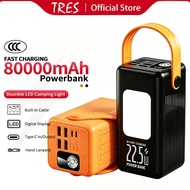 Tresgadget 500000mAh Powerbank 3C Fast Charging Large Capacity with Type-C PD Cables Outdoor Strong 