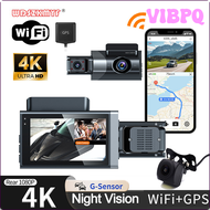 VIBPQ 4K Car DVR Front&amp;Inside＆Rear Camera Video Recorder WIFI GPS Dash Cam for Cars Black Box Parking Monitor Dashcam Car Accessories APVIB