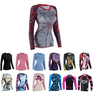 Roar Women MMA Rash Guard BJJ Grappling Training Rash Guard Long Sleeve No-Gi MMA Fight Gear Shirt