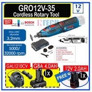 BOSCH GRO12V-35 CORDLESS ROTARY TOOL C/W GAL1210CV CHARGER + 1x12V 4.0AH BATTERY + FOC:1x 2.0AH BATT