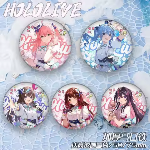 hololive AZKi & Gen Full Set Badge - Suisei/Sakura Miko/Tokino Sora/Roboco Anime Enamel Pins (5PCS)