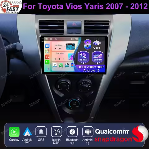 Android 15 For Toyota Vios Yaris 2007 - 2012 Car Supplies Front Parasol Car Accessories Interior Tes
