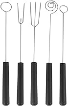 DOITOOL 5PCS cheese fork candy dipping tools chocolate decorating tools chocolate fondue barbecue needle fondue pot kabob fork food decor stainless steel chocolate fork BBQ needle modeling