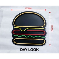 led neon burger logo