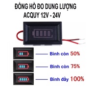12V - 24V battery capacity indicator and 3s 12.6V battery block. Battery percentage indicator from 0