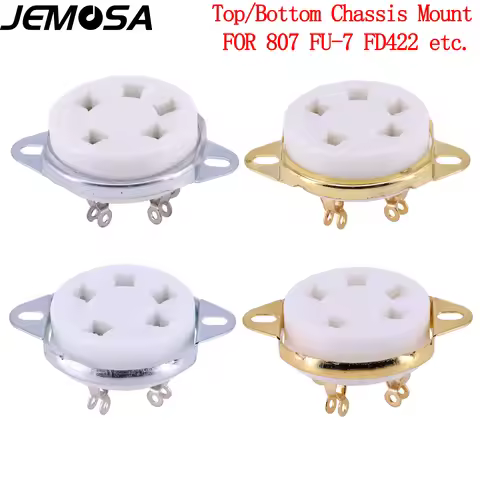 Ceramic 5PIN Tube Socket GZC5-2 Chassis Mount For 807 FU-7 FD422 24 37 46 27 Vacuum Tube Audio Ampli