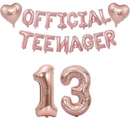 16inch Official Teenager Balloons Official Teenager 13 Birthday Decoration 13th Birthday Party suppl